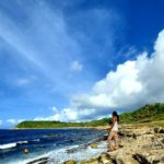 Vue sur la Porte d'enfer du Moule en Grande Terre en Guadeloupe
