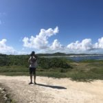 la plage des salines vue depuis La pointe des chateaux à Saint-Francois en Guadeloupe