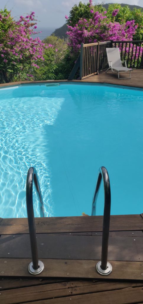 piscine de la villa coluche à deshaies en guadeloupe